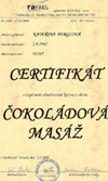 Certifikát - čokoládová masáž